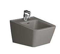Bidet mural VitrA Equal 7246B476-0288 39,5 x 54 cm, trou de robinetterie au centre/fente de trop-plein, finition VC gris pierre mat