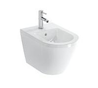 Bidet mural VitrA Integra 7042L003-0288 35,5 x 54 cm, orifice de trop-plein/robinetterie au centre, sans orifices latéraux, blanc