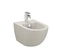 Bidet mural VitrA Sento 4338B020-1046, 36,5 x 54 cm, avec trop-plein, 1 trou de robinetterie au centre, taupe mat