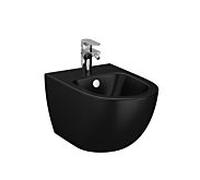 Bidet mural VitrA Sento 4338B083-1046, 36,5 x 54 cm, avec trop-plein, 1 trou de robinetterie au centre, noir mat