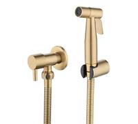 Bidet portable Douchette WC Inox - Doré - Tuyau 1,5 m - Pulvérisateur à main