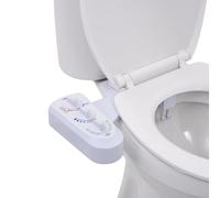 Bidet pour siège de toilette avec double buses, eau chaude et froide, adaptateur en laiton, tuyau en polyuréthane, valve et raccord pour un montage facile et une meilleure hygiène intime dans la salle