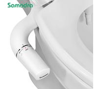 Bidet SAMODRA Ultra-Mince, Bidet Minimaliste pour Toilette Sans Electricité (Lavage Avant et Arrière), Pression d'Eau Réglable, Attache de Siège de Toilette à Eau Fraîche, Facile à Installer. 3-8 FR E