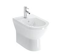 Bidet sur pied VitrA Integra 7039L003-0288, 35,5 x 54 cm, orifice de trop-plein/robinet au centre, sans orifices latéraux, blanc