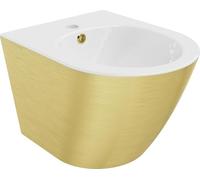 Bidet suspendu Mexen Lena, motif géométrique blanc/or - 35224807