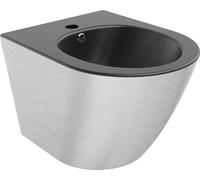 Bidet suspendu Mexen Lena, motif géométrique noir mat/argent - 35224873