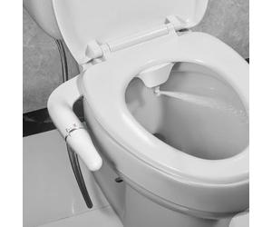 Bidet Toilette WC, Ultra-thin Kit Abattant Japonais Pour Salle De Bain, Pulvérisateur De Boku, Buse Rétractable Et Pression D'eau Réglable, Entrée En Laiton, Blanc (Deux Buses)