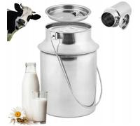 Bidon à Lait de ferme en Acier Inoxydable avec Couvercle, 7 L Pot à Huile/Lait, Récipient à Lait, Bidon de Transport de Lait