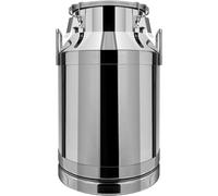Bidon de transport, 12-60L, en acier inoxydable. Bidon pour le lait, le vin, l'huile, etc. Seau, pot hermétique avec couvercle pour le stockage de divers liquides et solides (40L)