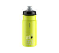 ELITE Jet Bidon Cyclisme - Légère Valve Push-Pull - Jaune Fluo Logo Noir - 550ml - Pour Route VTT Gravel