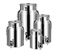 Bidon INOX 5-100Litres avec Robinet, Seau à Lait avec Couvercle | Bidon Alimentaire Pot à Lait pour Stockage Huile Vin Riz Café, Récipient pour Stockage pour Transport(88L)