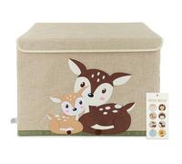 BIECO Boîte de rangement avec couvercle | 65L pliable | 36x36x51cm | Coffre a jouets tissu Boîte avec couvercle Grande boîte de rangement Boite a jouet boîte rangement enfant Motif hérisson
