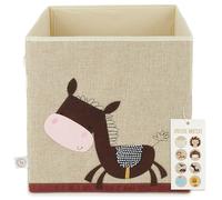 BIECO Boîte de Rangement pour Enfant - Motif âne - Environ 36 l - Pliable - Jolie boîte pour Jouets Kallax - 33 x 33 x 33 cm - Kallax - pour Ranger Les Jouets - Panier de Rangement Boite Jouet