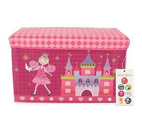 Bieco Boîte de rangement Princesse – Coffre à jouets 63 L, charge max. 80 kg, fonction banc