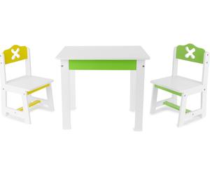 Bieco Ensemble de sièges pour enfants Printemps en bois, set de 3 | Ensemble de sièges pour enfants | Table pour enfants avec chaises | Table de jeux pour bébés | Ensemble de sièges pour enfants en bo