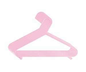 Bieco Lot de 8 cintres en plastique pour vêtements d'enfants, différentes combinaisons de couleurs rose