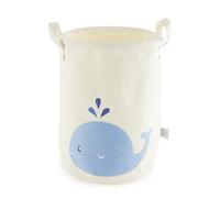Bieco Panier à linge pour bébé baleine - Grand panier de rangement pour enfants - Coton et imperméable - Rangement pour chambre d'enfant - Panier à linge pour enfants et filles