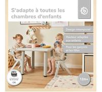 Bieco Table pour Enfant Gris glace | Table Enfant 1- 8 ans | env. 62x 62x 52 cm | Réglable en Hauteur | Table de Jardin Enfant