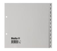 Biella 0196412.90 Intercalaire De Classement Onglet Avec Index Alphabétique Polypropylène (Pp) Gris Et Blanc