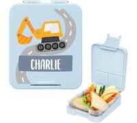 BIENMARQUER - Coffret avec gourde personnalisable pour enfants et boîte à goûter personnalisée en plastique pour enfants - Gourde avec paille, capacité 450 ml - 100% sans BPA (Bleu clair)