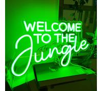 Bienvenue dans la jungle Enseignes au néon LED Lumières néon vertes pour la décoration murale Enseigne lumineuse USB pour jardin, maison, porche, magasin, Noël, salon, bar, Décoration, Grande enseigne