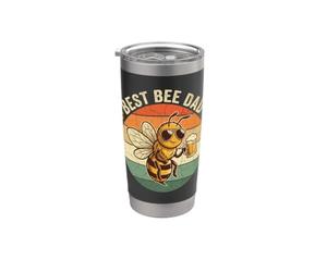 Bière amusante avec inscription Best Bee Dad Gobelet isotherme en acier inoxydable double paroi