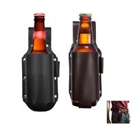 Bière Holster,2 Pièces PU Porte-Bouteille en Cuir,Porte-Bouteille pour Voyage,Ceinture de Bière,PU Étui en Cuir Beer Holster Universal pour Barbecue,Camping,Voyage,Fête,Extérieur