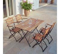 Biergarten-Set HWC-J40, Bistroset Table pliante Chaise pliante, qualité gastronomique Acacia MVG- ~ couleur naturelle