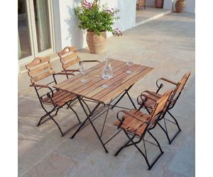 Biergarten-Set HWC-J40, Bistroset Table pliante Chaise pliante, qualité gastronomique Acacia MVG- ~ couleur naturelle