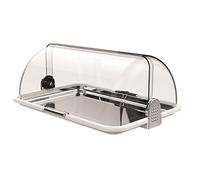 Biesse, Boîte a pain et fromage avec Double Ouverture latérale , Plateau en INOX et Gel , Blanc, Argent.