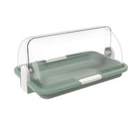 Biesse - Polibox, vitrine d'exposition, petit récipient pour aliments en plastique transparent avec double ouverture (vert mousse)