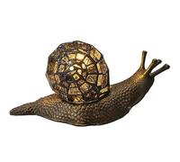 Bieye L30980 Lampe de table d'appoint en verre teinté de style Tiffany en forme d'escargot de Land pour la décoration de la maison (Amber, 10" P x 5" L x 5" H)
