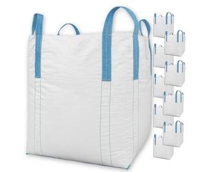 BIG BAG 90 x 90 x 110 cm Grand - Grande stabilité jusqu'à 1500 kg - Élimination des BigBags avec 4 passants (igBag, 10 pièces)