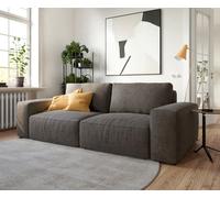 Big canapé Lanzo 230x95 cm microfibre brun kaki