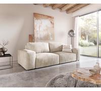 Big canapé Lanzo 230x95 cm velours côtelé beige