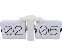 Big Flip Clock Surface lisse Réglage par bouton facile à lire Horloge à bascule automatique pour chambre à coucher Salon 24Hour Blanc PT Font