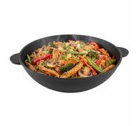 BIG-PAN Poêle wok en fonte 30 cm 4,7 l pour tous les types de feux, y compris induction Asia Wok Sauteuse Kazan Grill Kazan pour cuisine, Plov, passe au four, Kazan Cast Iron Pilav Sauteuse
