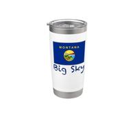 Big Sky Montana Drapeau USA Souvenir Gobelet isotherme en acier inoxydable double paroi