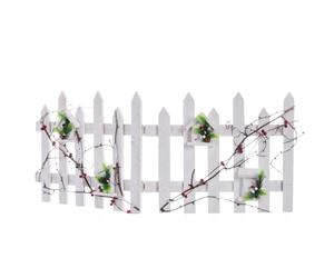 BigBuy Christmas Ornement de Noël Blanc Multicolore Bois Plastique Clôture 98 x 40 x 1,5 cm