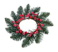 BigBuy Christmas Ornement de Noël Bougeoir Rouge Vert Plastique 25 cm