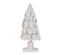 BigBuy Christmas Sapin de Noël Blanc en Bois de Paulownia 34 x 19 x 80 cm