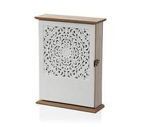 BigBuy Home Armoire à clés, Bois d'ingénierie, Blanc, 7 x 26 x 21 cm