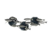BigBuy Home Décoration murale bleue argentée en fer Poissons 127,6 x 6,4 x 42,5 cm