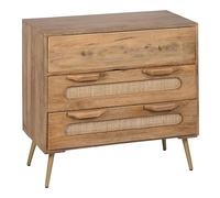 BigBuy Home Table d'appoint 80 x 40 x 77 cm Naturel Bois Rotin