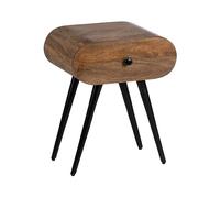 BigBuy Home Table d'appoint LIVU 46 x 35,5 x 57,5 cm Naturel Noir Bois Fer