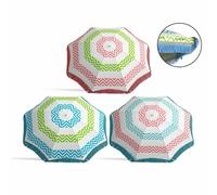 Bigbuy Parasol de jardin octogonal - Blanc motifs bleu vert rose