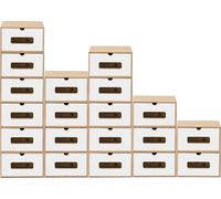 BigDean 20x Rangement pour chaussures MARRON/BLANC avec fenêtre de visualisation Boîte de rangement empilable Boîte à chaussures Boîte à chaussures Boîte à usage général