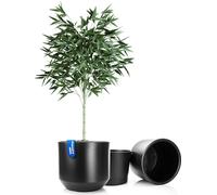 BigDean 2X Pot de fleurs Style, ø 46 cm, anthracite, avec pot intérieur amovible - bac à fleurs résistant aux intempéries en plastique incassable - grand bac à fleurs