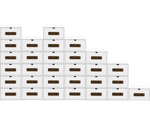 BigDean 30x Rangement pour chaussures BLANC avec fenêtre de visualisation Boîte de rangement Empilable Boîte à chaussures Boîte à chaussures Boîte à usage général Tiroir