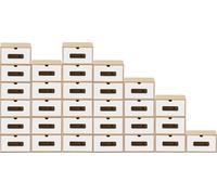 BigDean 30x Rangement pour chaussures MARRON/Blanc avec fenêtre de visualisation Boîte de rangement Empilable Boîte à chaussures Boîte à chaussures Boîte à chaussures à usage général